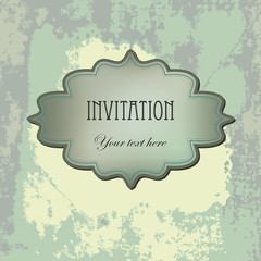 Vector vintage  invitation grunge card