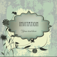 Vector vintage  invitation grunge card
