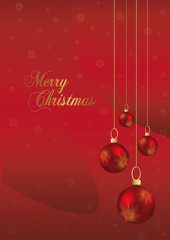 elegant christmas background with red and gold christmas ball