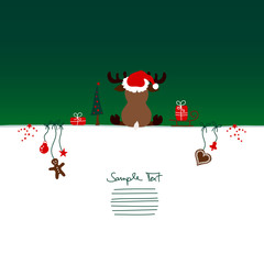 Card Christmas Reindeer & Symbols