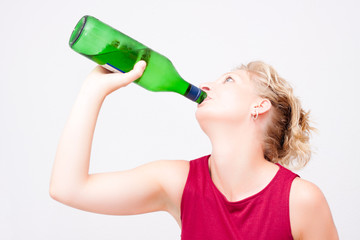 Woman drinking alcohol