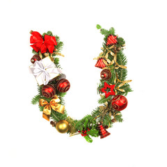 Christmas alphabet letter U