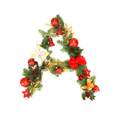 Christmas alphabet letter A