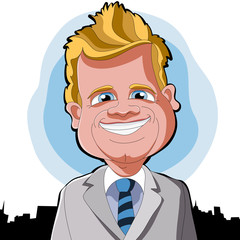 Satisfied smiling businessman