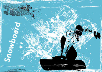vector grunge snowboard background