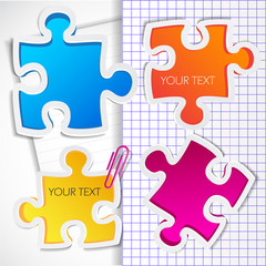 Colorful puzzles with space for text