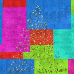merry christmas card, letter tree