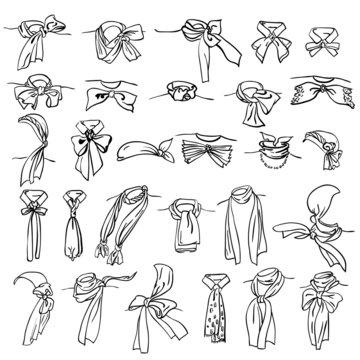 set of different neckerchiefs
