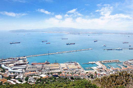 Blick auf Gibraltar und Meeresenge