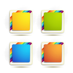 Square backgrounds with rainbow on white