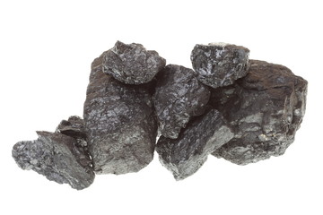 Obraz premium Pieces of coal isolated on white