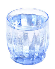 Cold glass of water isolated on white background
