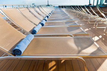 outdoor relaxation area on cruise liner