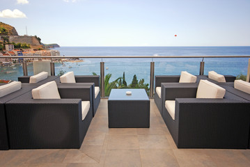 Beautiful terrace view of Mediterranean seascape