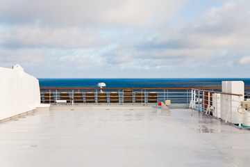 stern of cruise liner in sea at summer morning