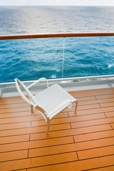 Fototapeta na wymiar textile chair on balcony of cruise liner