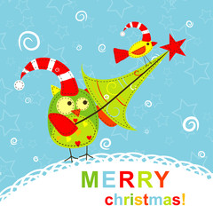 Template christmas greeting card, vector