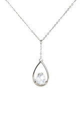 Silver necklace isolated on the white background