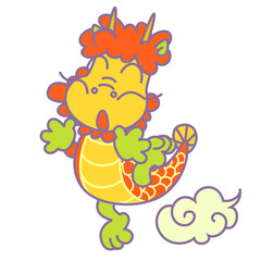 かわいい辰──浮かんで挨拶