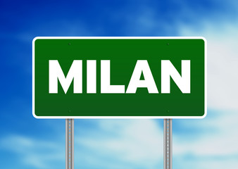 Green Road Sign - Milan, Italy