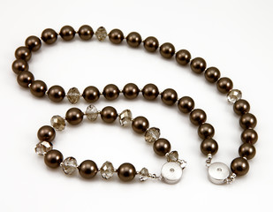Black pearl necklace and bracelet