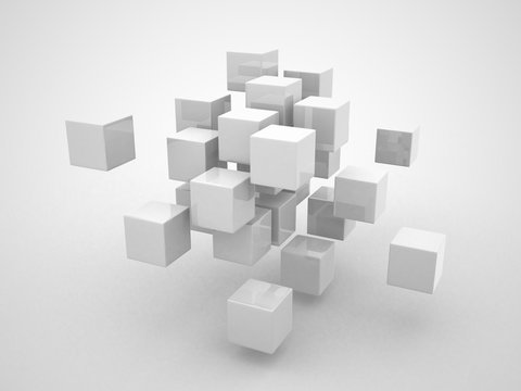 Abstract geometric shapes from cubes
