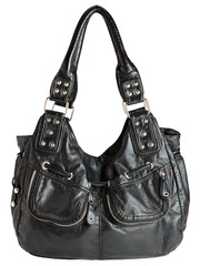 Female leather bag isolated on white background