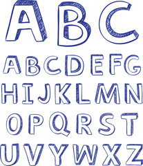 Hand drawing alphabet. vector for design