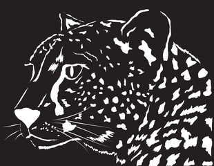 Portrait of a leopard. Vector illustration