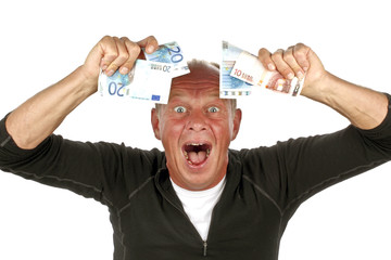 Man totally excited after winning the lotery