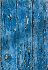 Old plank painted in blue