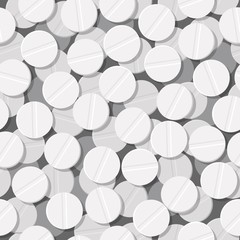 vector white tablet, pill seamless background pattern