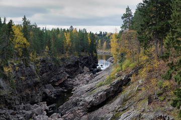 Spillway canyon of the hydroelectric power station in Imatra