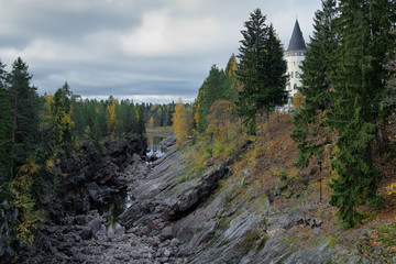 Canyon and castle-hotel Valtionhotelli in Imatra, Finland