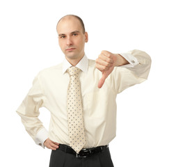 business man with thumbs down