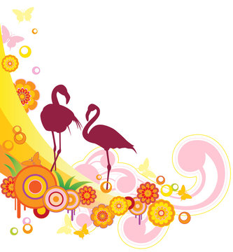 background with flamingo