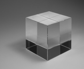 solid glass cube