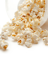 Popcorn isolated on the white background