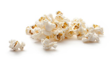 Popcorn isolated on the white background