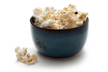 Popcorn isolated on the white background
