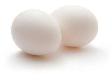 Eggs isolated on the white background