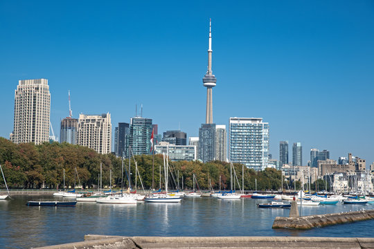 Toronto high rise cityscape panorama CN Tower luxury condominium