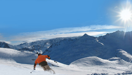 Naklejka na ściany i meble Szyte Panorama narciarski