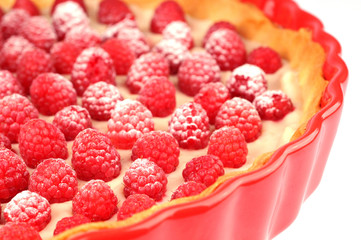 Une tarte aux framboises