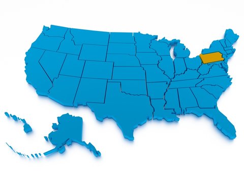 3D map of United States