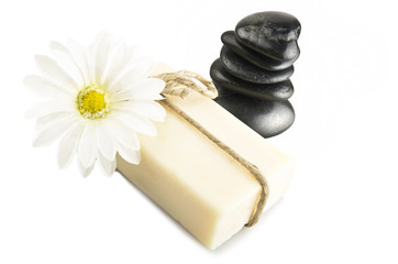 natural soap with white daisy