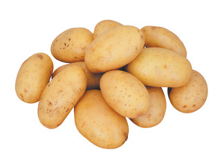 fresh potatoes isolated on white