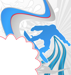 Sport Template Poster Snowboarding. Vector Illustration.