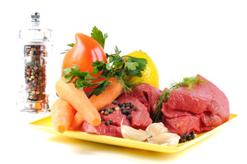 Fresh vegetables and beef