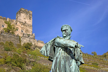 Bl&uuml;cherdenkmal in Kaub am Rhein (Rheinland-Pfalz)